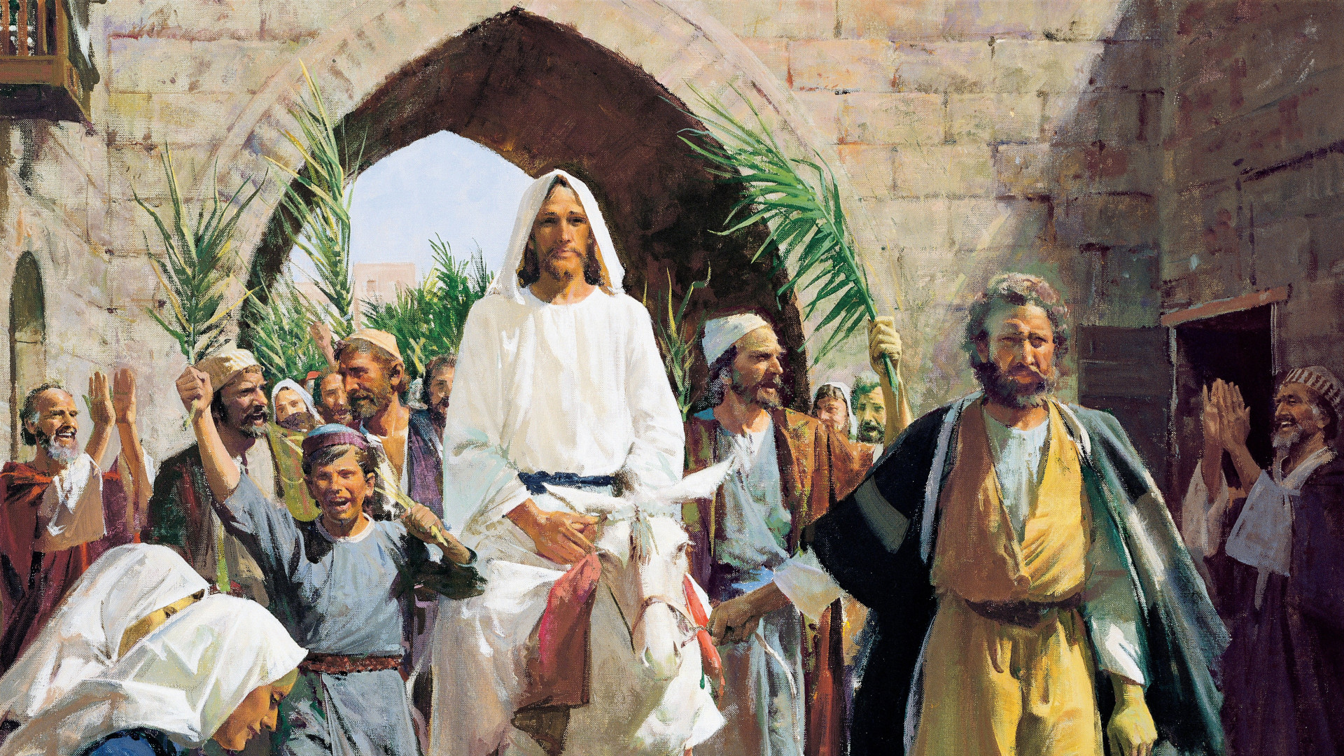 Detail of Triumphal Entry (Christ's Triumphal Entry into Jerusalem) by Harry Anderson
