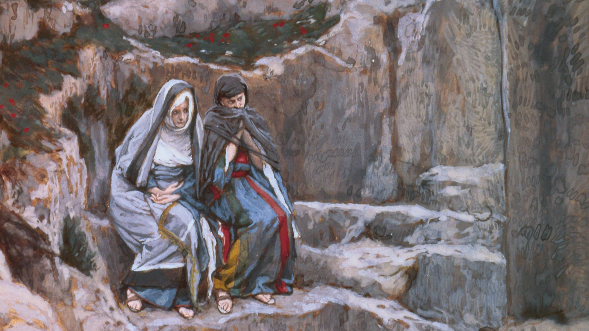 Detail of The Two Marys Watch the Tomb of Jesus by James Tissot