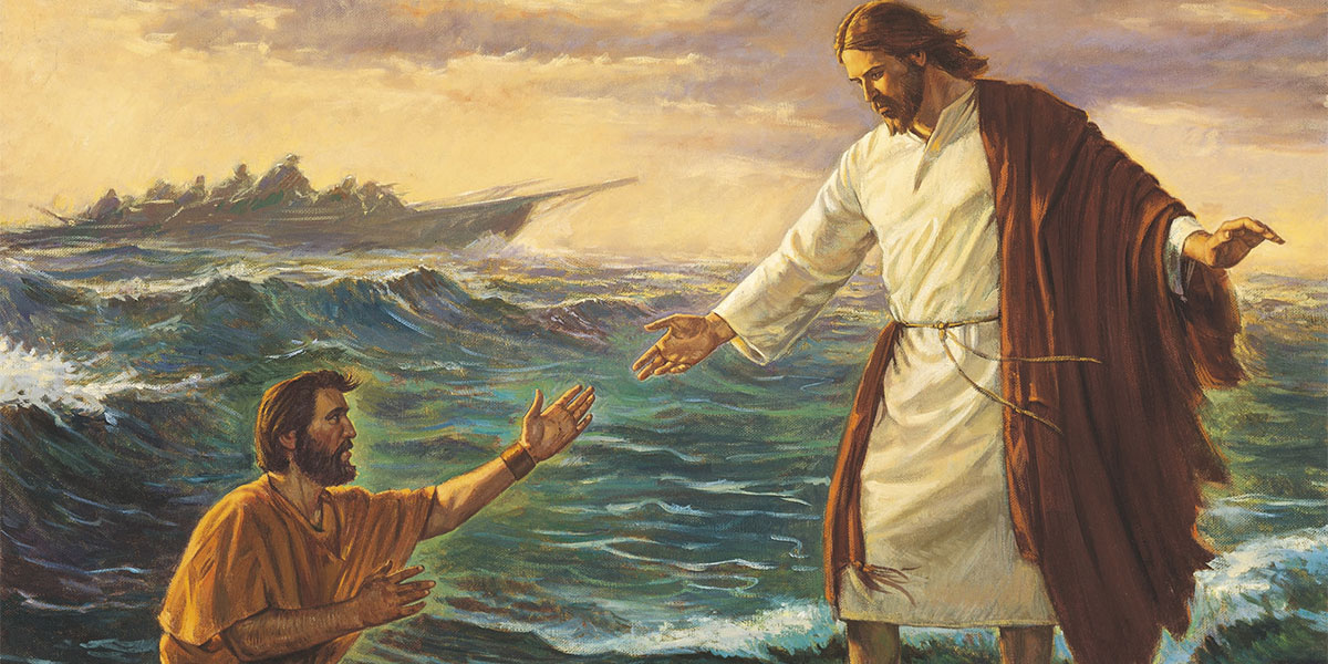 Christ Walking on the Water by Robert T. Barrett. Image via lds.org