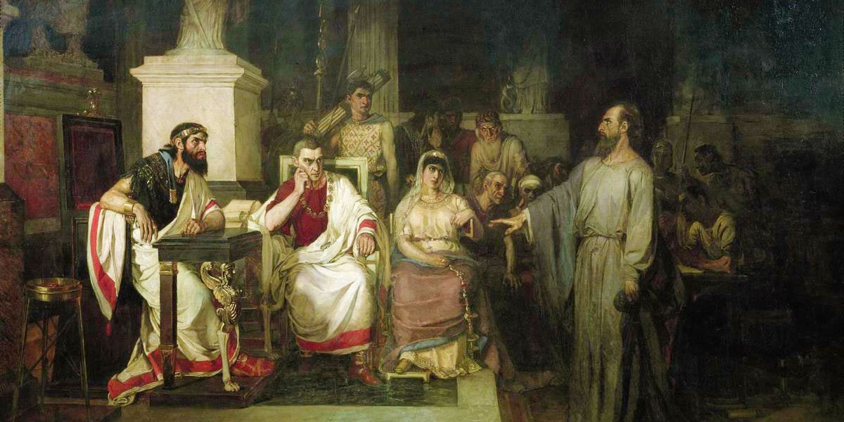 Paul and King Agripaa by Vasily Surikov. Image via Wikimedia Commons.
