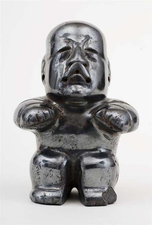Olmec figurine formed from solid piece of iron ore.