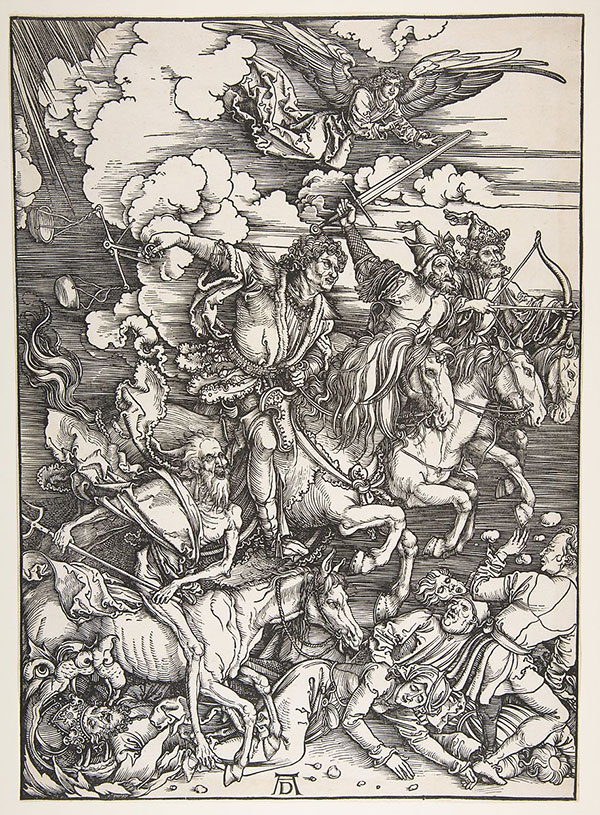 The Four Horsement of the Apocalypse by Albrecht Durer. Image via Met Museum.