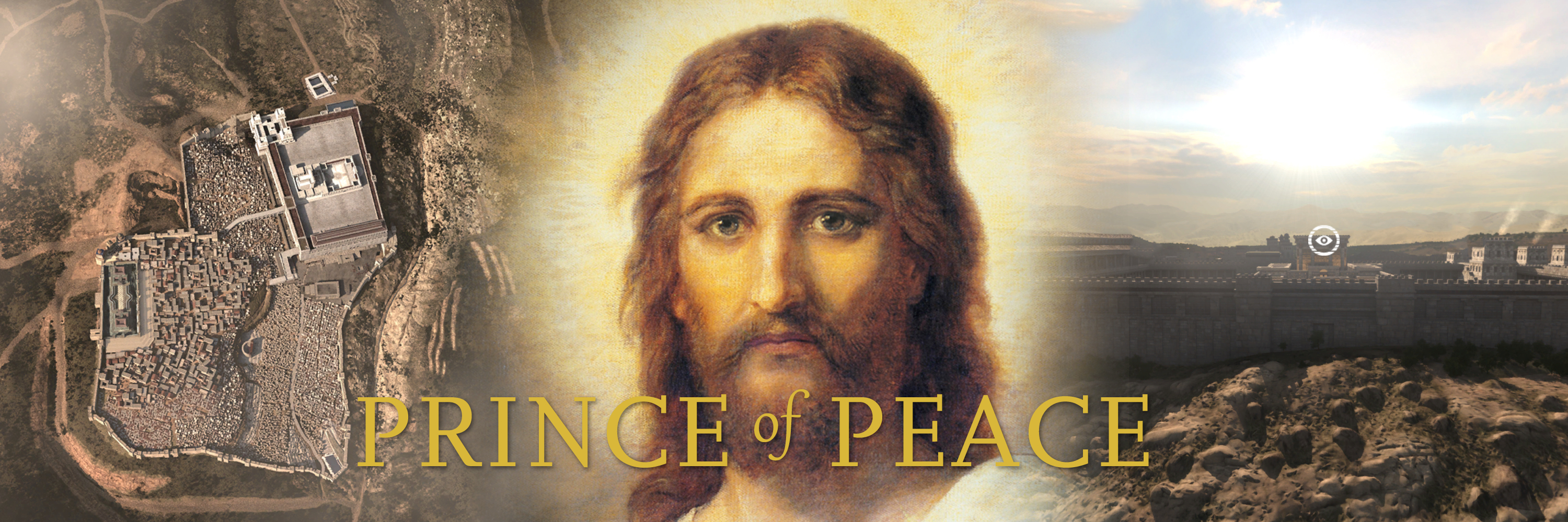 Prince of Peace banner featuring BYU's Virtual New Testament App