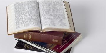 Copies of the scriptures. Photo via Gospel Media Library.